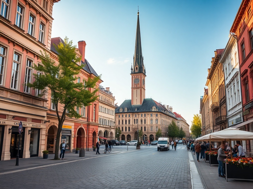 Oświęcim: Dzieci bawiące się na pikniku z okazji Dnia Dziecka w fantastycznej scenerii, podczas gdy w tle widać informacje o utrudnieniach drogowych.
